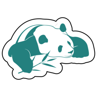 Panda And His Bamboo Sticker (Turquoise)